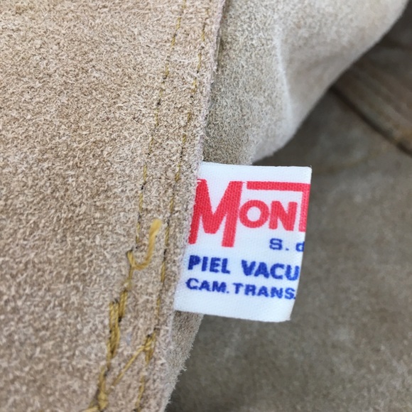 Vintage Mont-Abur Boho Tooled Leather Suede Shoulder Bag Purse Hippie Floral - Picture 11 of 15